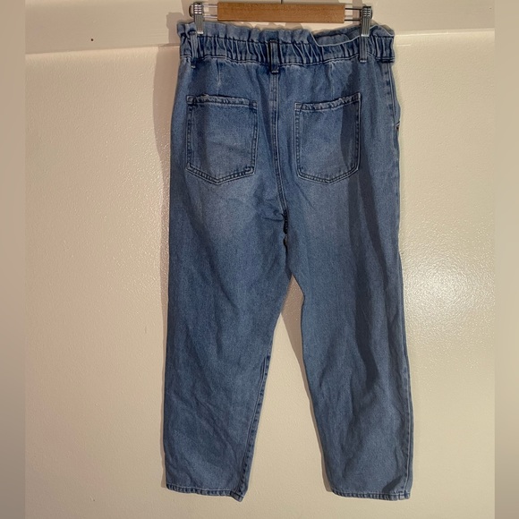 Forever 21 L High Rise Paper bag Straight Leg Mom Jeans - Picture 6 of 11